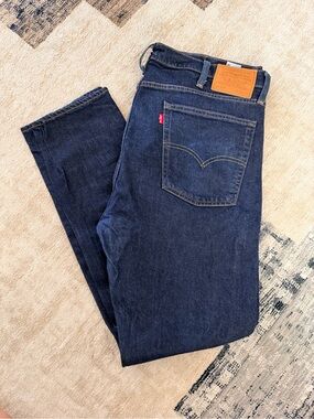Levi's Dark Blue Denim Jeans with Tan Leather Patch